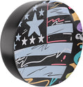 Moonet Spare Tire Cover for RV Trailer,SUV,Truck，Waterproof PVC Faux Leather Tire Cover with Flag Pattern,Tough Tire Wheel Soft Cover (Fit for Tire Diameter 24"-26")