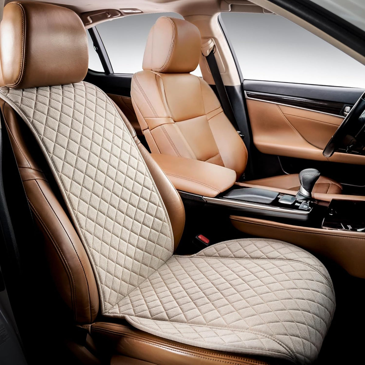 ivicy faux linen front car seat cover, seat, main product view