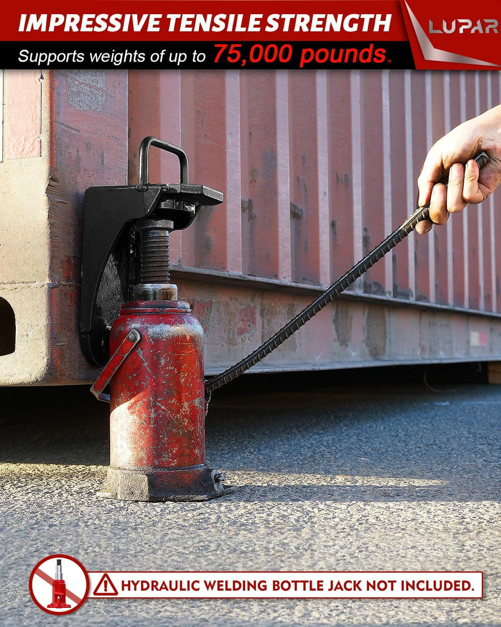 Heavy-Duty Shipping Container Jack Lug with U-Shaped Handle, Storage Container Leveler Booster, Black