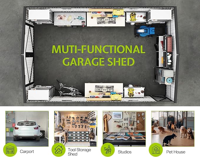 Jocisland 13.2x20.7x8.4 FT Heavy Duty Carport, Metal carport - Image 6