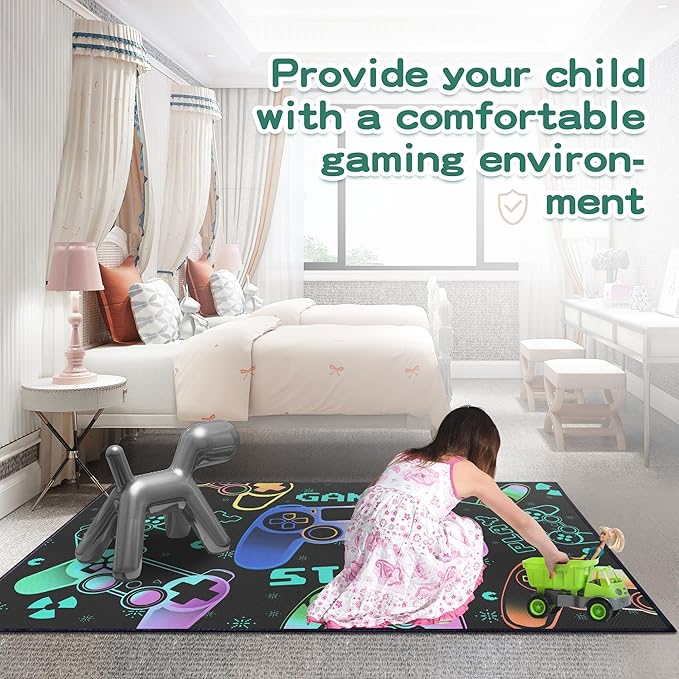 Play Gaming Rug for Bedroom Gamer Mat Gamepad for Boys Room 3x4 for Playroom - Image 4