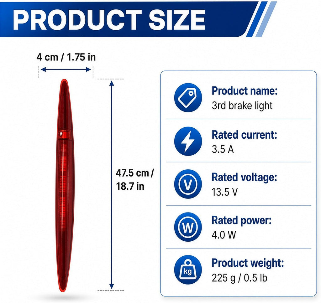 Third 3rd Brake Light High Mount Stop Light 3rd Lamp Compatible With 2012 2013 2014 2015 2016 Honda CRV CR-V Repalcement 34270-TFC-H01 34270-T0A-A01 (Red)