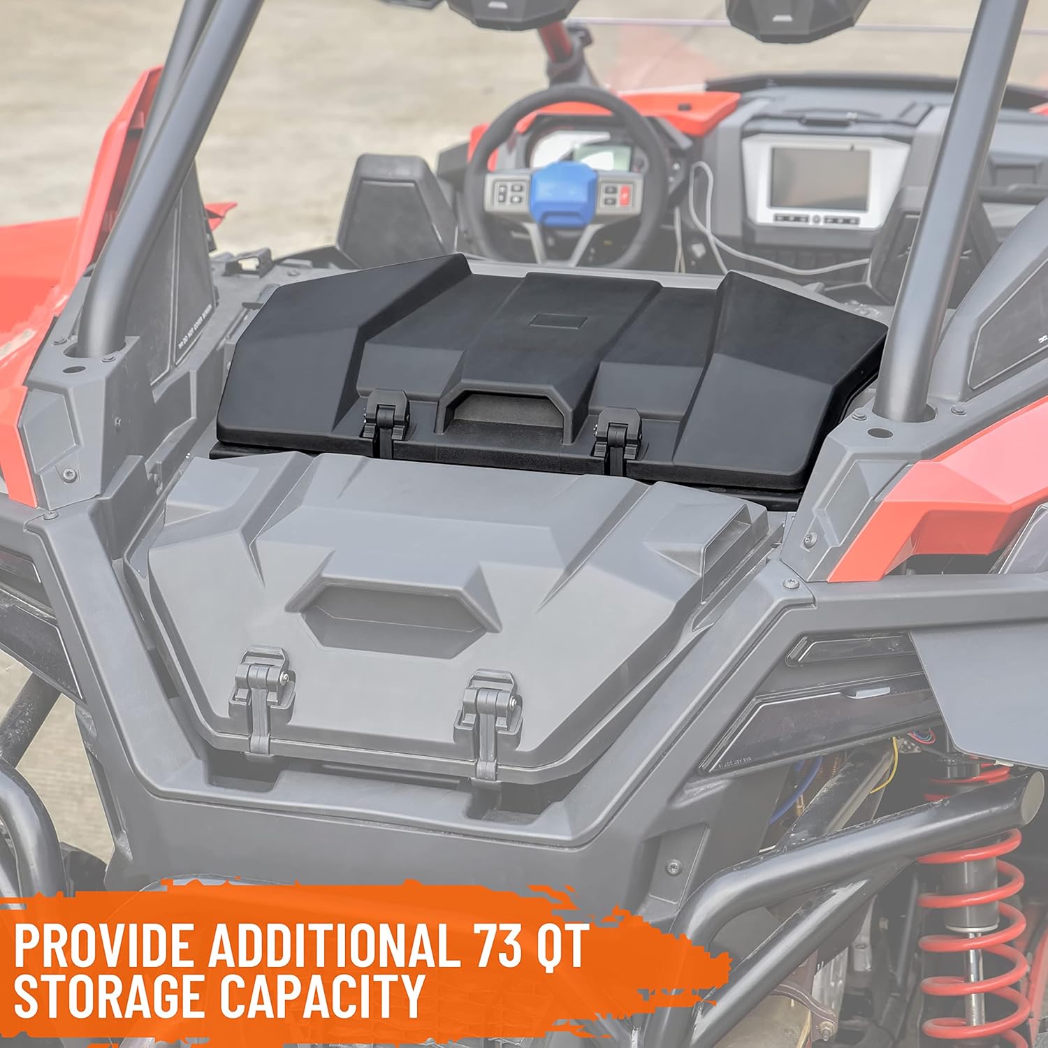 SAUTVS UTV 73QT Cargo Box for RZR PRO XP/RZR Turbo R/PRO S 2020-2026, Forward Poly Water Resistant 73 QT Forward Cargo Storage Box Accessories, Replace #2883751