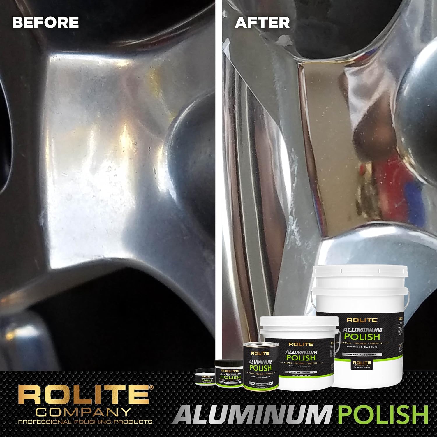 Rolite Aluminum Polish, 1 lb, 6 Pack, Bare Metal Surfaces, Ideal for Canoes, Boats, RVs, Diamond Plate, Non-Coated Aluminum Wheels, Metal Polishing Paste