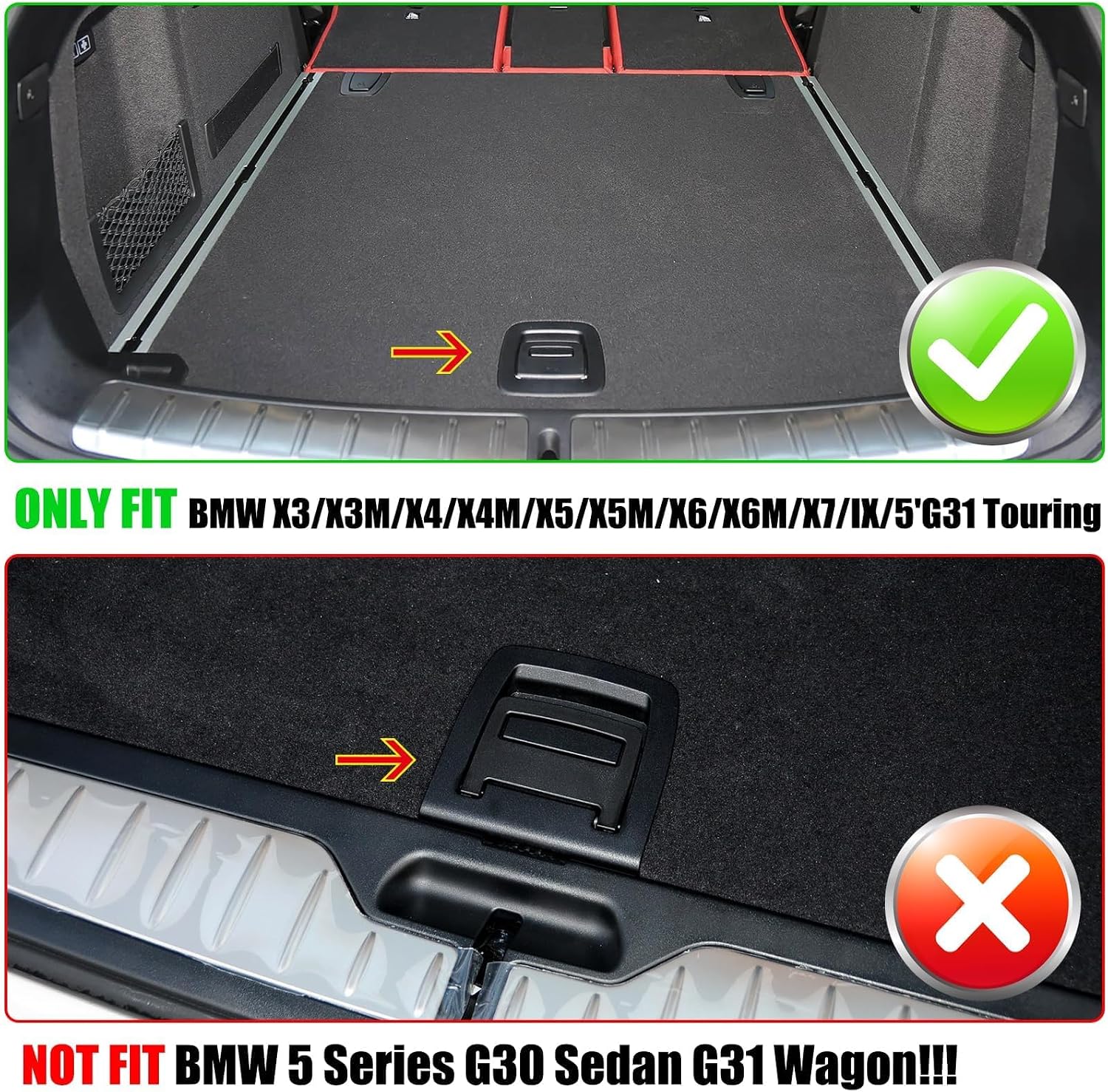 Jaronx Compatible with BMW Trunk Mat Carpet Handle for X3 G01 2018-2024/X4 G02 2018-2025/X5 G05 2019-2025/X6 G06 X7 G07 2020-2025, Rear Trunk Mat Floor Carpet Handle Replacement for BMW 51479471108