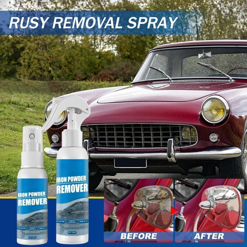 Multi-functional Quick-Acting Rust Removal Spray, Portable Rust Remover Spray for Metal, Iron Power Remover, Car 𝐑ust Removal Spra𝐲, Fast-Acting Oxidation Remove𝐫, Easy Spra𝐲 Application (2pcs)