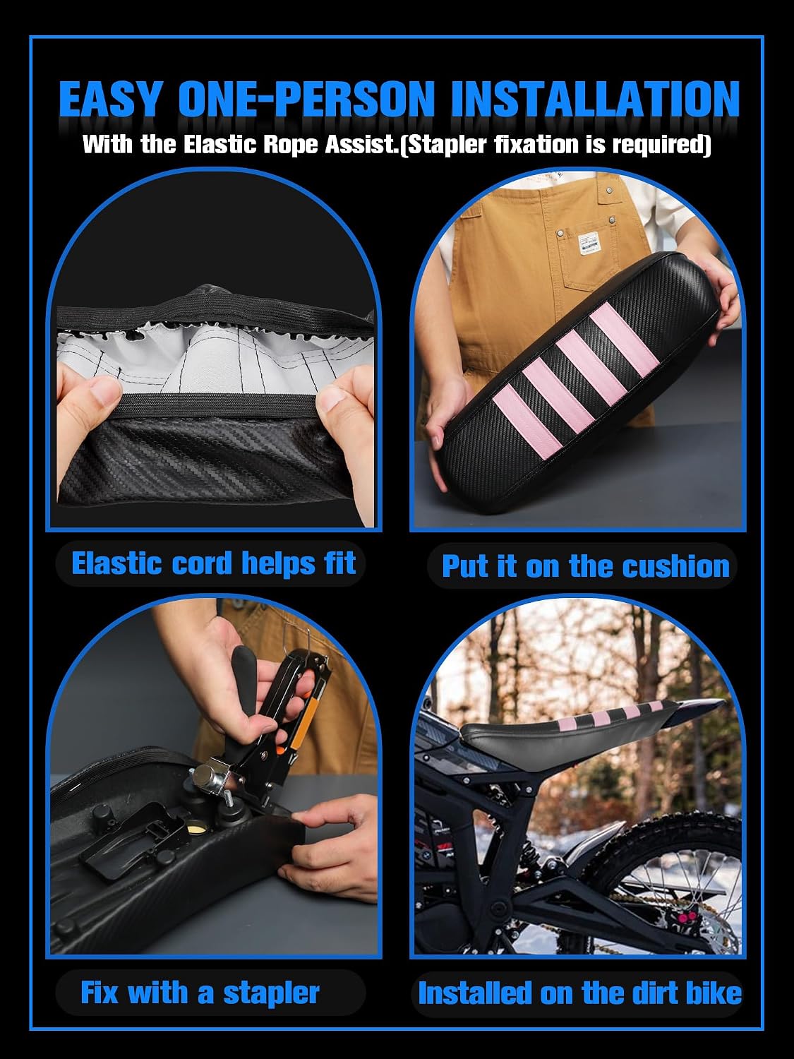 Electric Dirt Bike Seat Cover for Talaria Sting MX3/R MX4 MX5 PRO Pink,High Elastic Leather