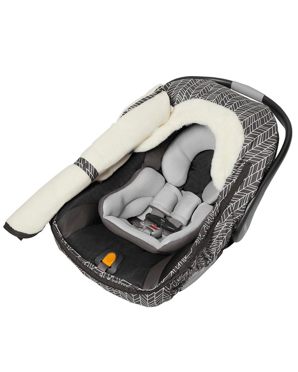 skip hop winter car seat cover, stroll & shown in use