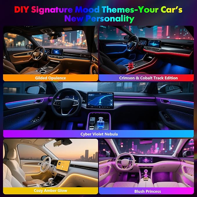 New Version Dreamcolor Acrylic Car Interior Lights 22 in 1 RGB LED Strip Lights