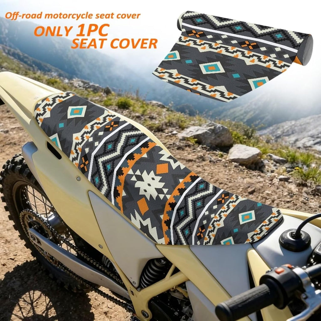 Aztec Tribal Dirt Bike Seat Cover Anti Slip Motorcycle Seat Cover Scratch-Resistant for E Dirt Pit Bike Ebike Motocross Motorcycle Enduro KX KLX 65 80 85 100 110 250 450