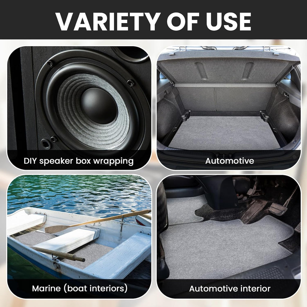 Nuanchu 78.7 x 47.2 Inch Light Gray Underfelt Carpet for Speaker Sub Box, RV, Boat, Marine, Auto, Truck, Car Trunk, Door Liner, Desk