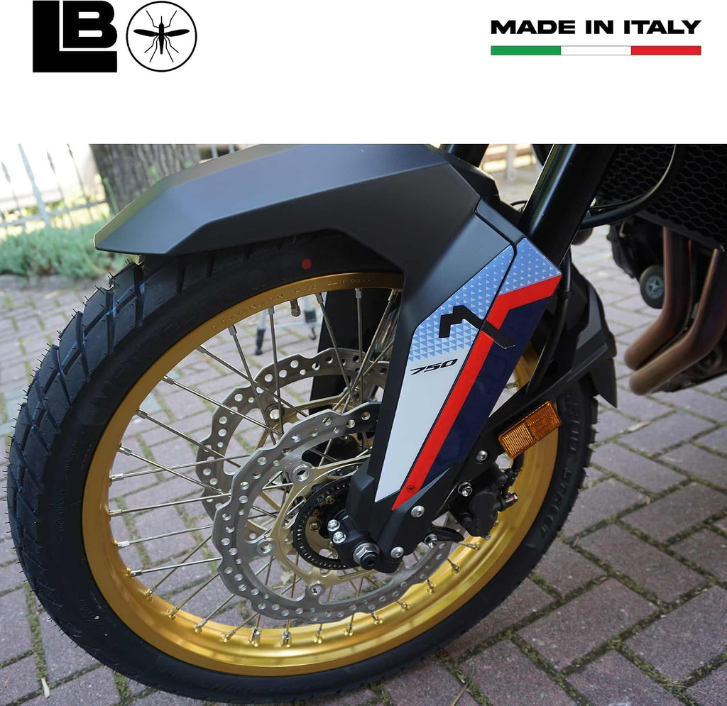labelbike - 3D Stickers Motorcycle Fender Mudguards Protection and Decoration in Resin Compatible with Honda Transalp 2023 Color Blue Red White