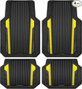 CAR PASS Yellow Car Mats Metallic, Aluminum Film All Weather Rubber Lemon by CARPASS