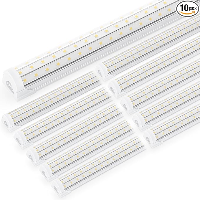 Ensenior 10 Pack 4 FT Led Shop Lights, 6000K Clear White, 5000LM Super Bright by Ensenior