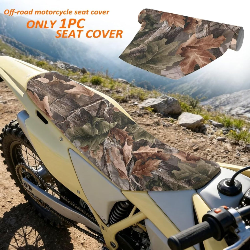 Camo Hunt Dirt Bike Seat Cover Soft Seat Cover Scratch-Resistant Universal Fit for E Dirt Pit Bike Ebike Motocross Motorcycle Enduro CR CRF XR 50 85 125 150 230 250 450