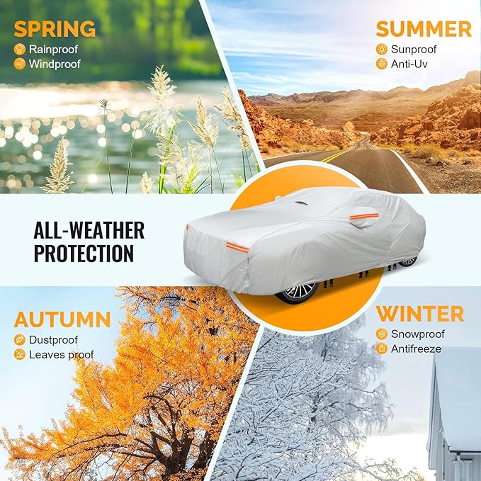 30 Layers Car Cover for Automobiles All Weather Waterproof, Outdoor Snowproof - Image 6