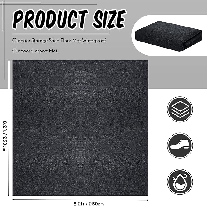 Haull Outdoor Storage Shed Floor Moat Waterproof Outdoor Carport Mat Thickened - Image 2