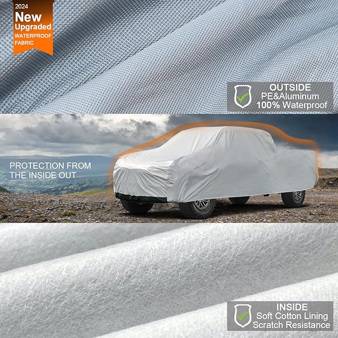 Kayme 6 Layers Truck Cover Waterproof All Weather, Sun Uv Rain Protection Heavy - Image 2