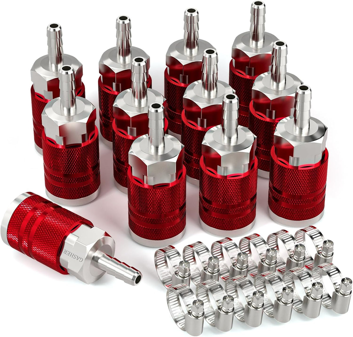 gasher 12pcs red industrial air coupling with 1/4", main product view