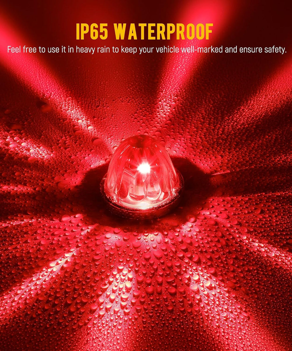 Partsam 2Pcs Red Glass Lens Watermelon Lights Kit LED Stop Turn Tail Lights w...