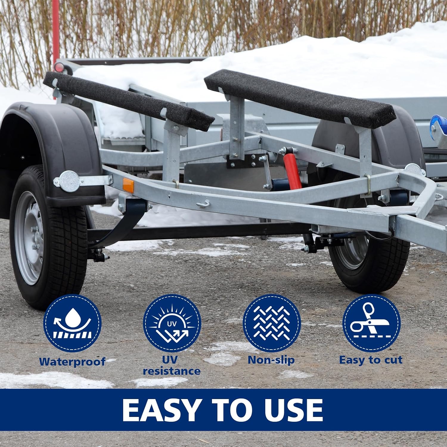 16in x 16ft Extra Large Boat Trailer Bunk Carpet - Marine Grade Padding for Boat Trailers Jet Ski Ramps Garages Docks Bunk Board Carpet