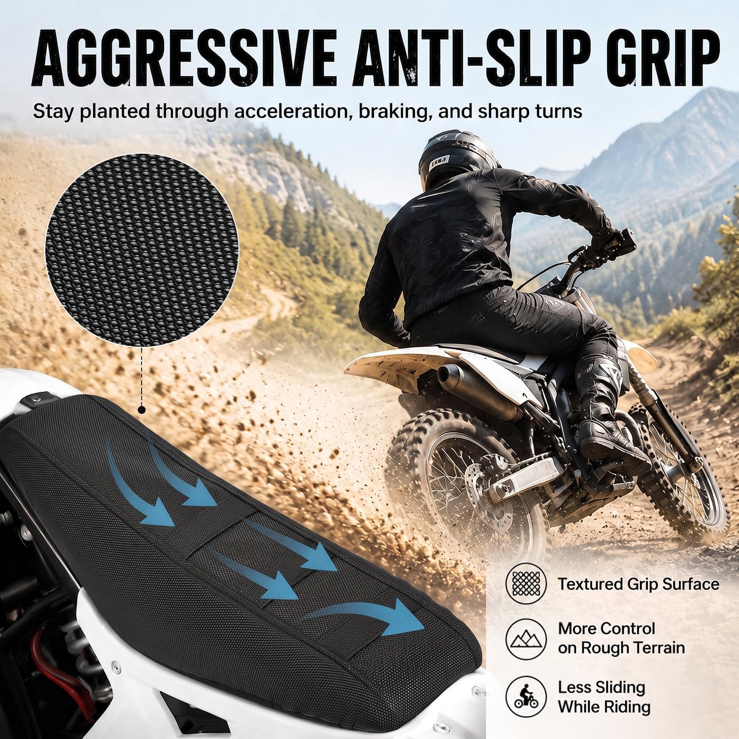 Seat Cover for Eskute Electric Dirt Bike, Anti-Slip Leather E-Bike Seat Protector for Eskute Nova Mini Electric Dirt Bike Off Road Black
