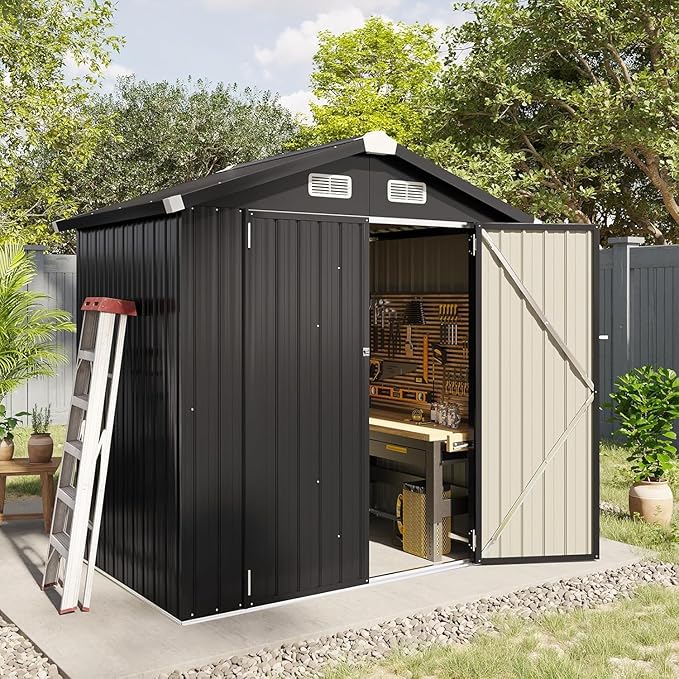 Aoxun 6.2x4 FT Shed Outdoor Galvanized Storage Shed - Image 6