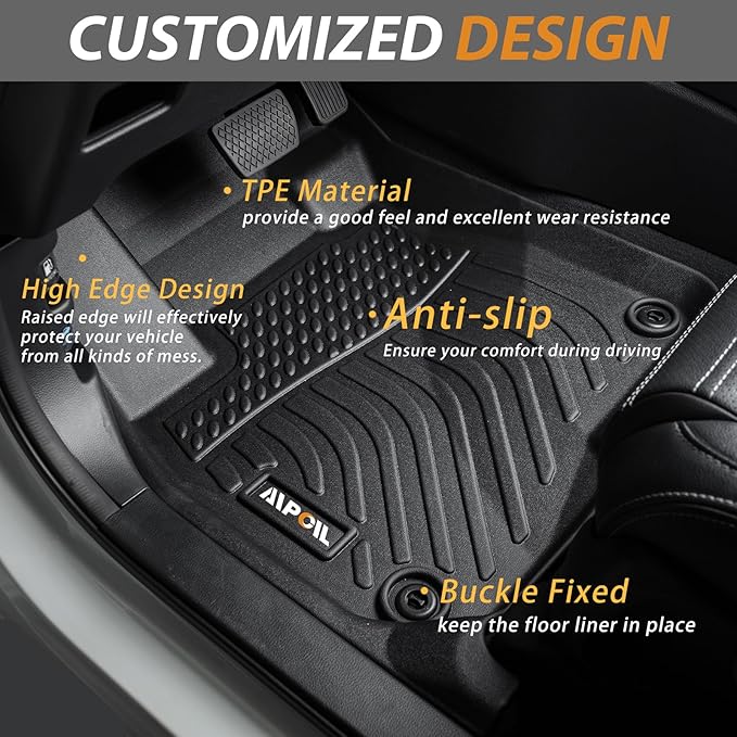 AIPOIL® Floor Mats for 2019-2025 BMW X7 40i, M60i All Weather Protection TPE - Image 3