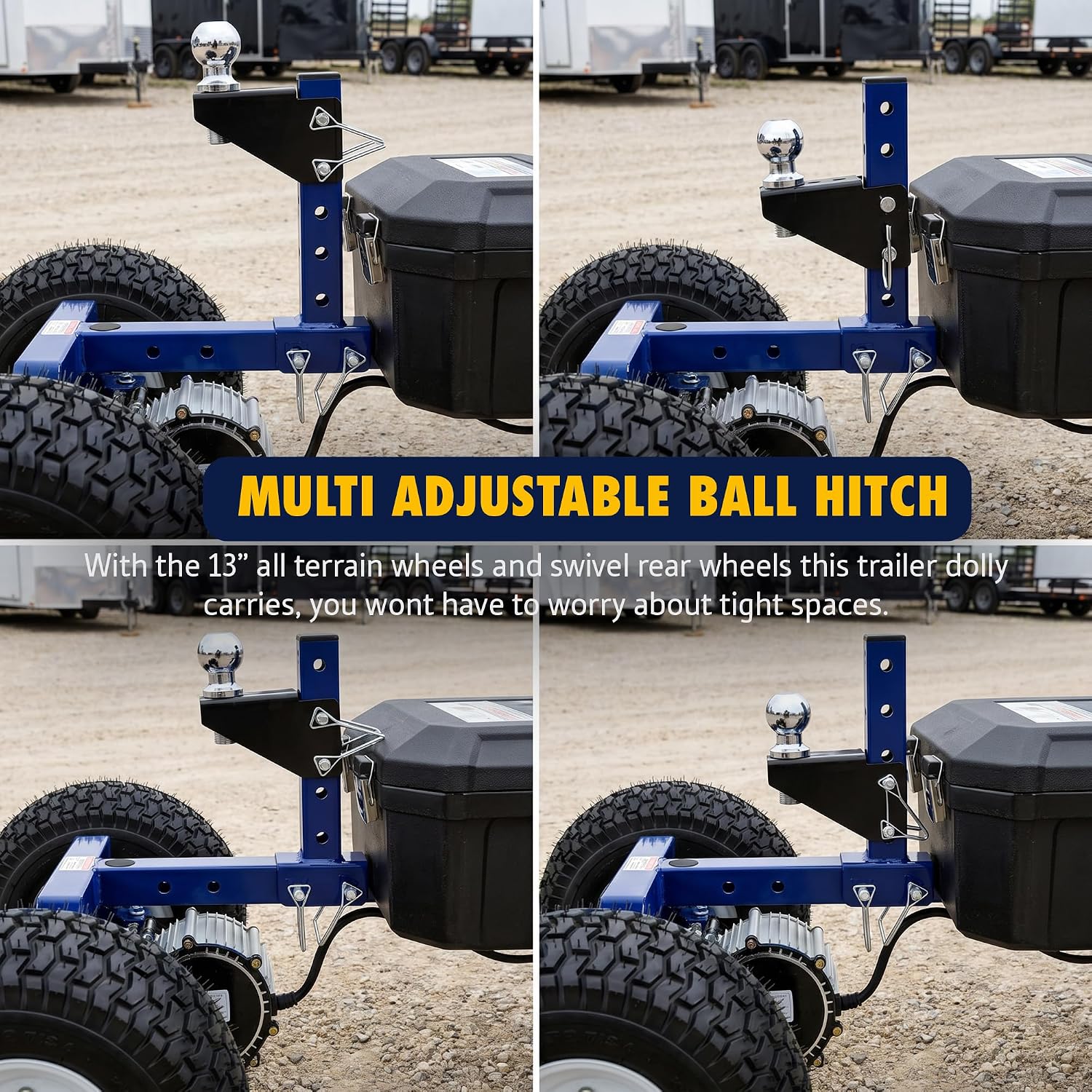 Goodyear 3600LBS Electric Trailer Dolly 2'' Ball Hitch Max Tongue Wt. 600LB