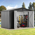 DWVO Storage Shed 9x6 FT for Bicycle Functional Metal Tool Shelter Garden by DWVO