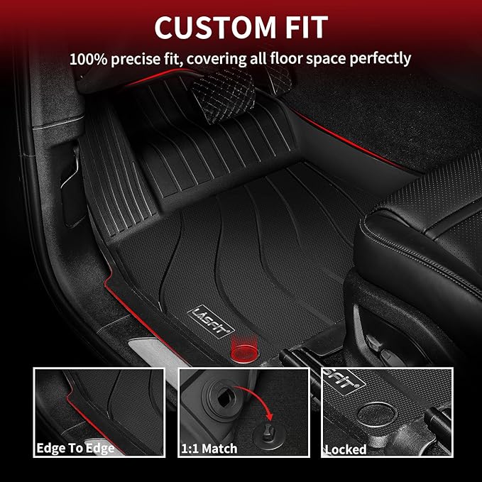 LASFIT Floor Mats for Porsche Cayenne 2019-2025 All Weather Floor Liner TPE - Image 2