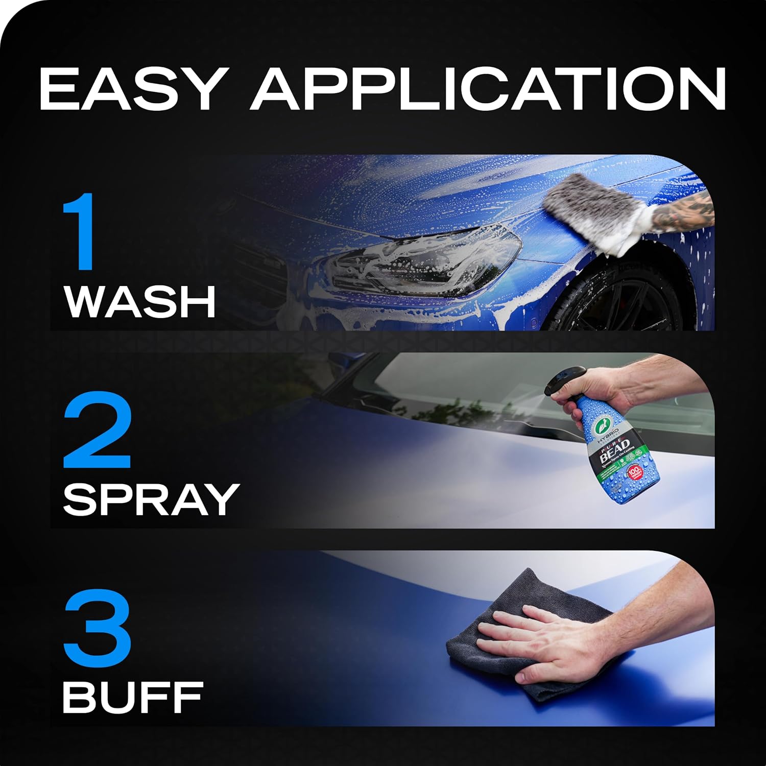 Turtle Wax Hybrid Solutions Pure Bead Advanced Car Coating Spray For Auto, Home & Marine Use, Clear Coat Paint Protection, Streak-Free, Safe for Glass, Metal, Plastics & More, 16 oz (Pack of 1)