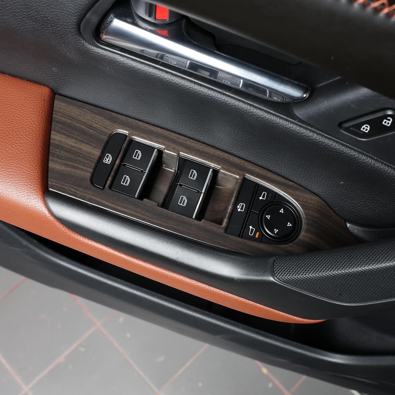 for Mazda CX-50 2026 2025 2024 2023 Trims Cover, Wood-Grain Finish Interior Accessories for Mazda CX50 Gas and CX 50 Hybrid, Window Control Switches Protective Panel