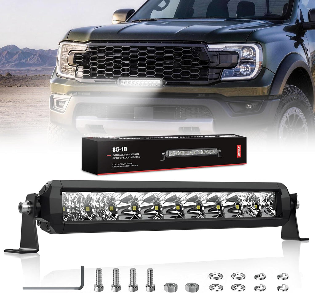 4wdking slim led light bar 12 inch spot, main product view