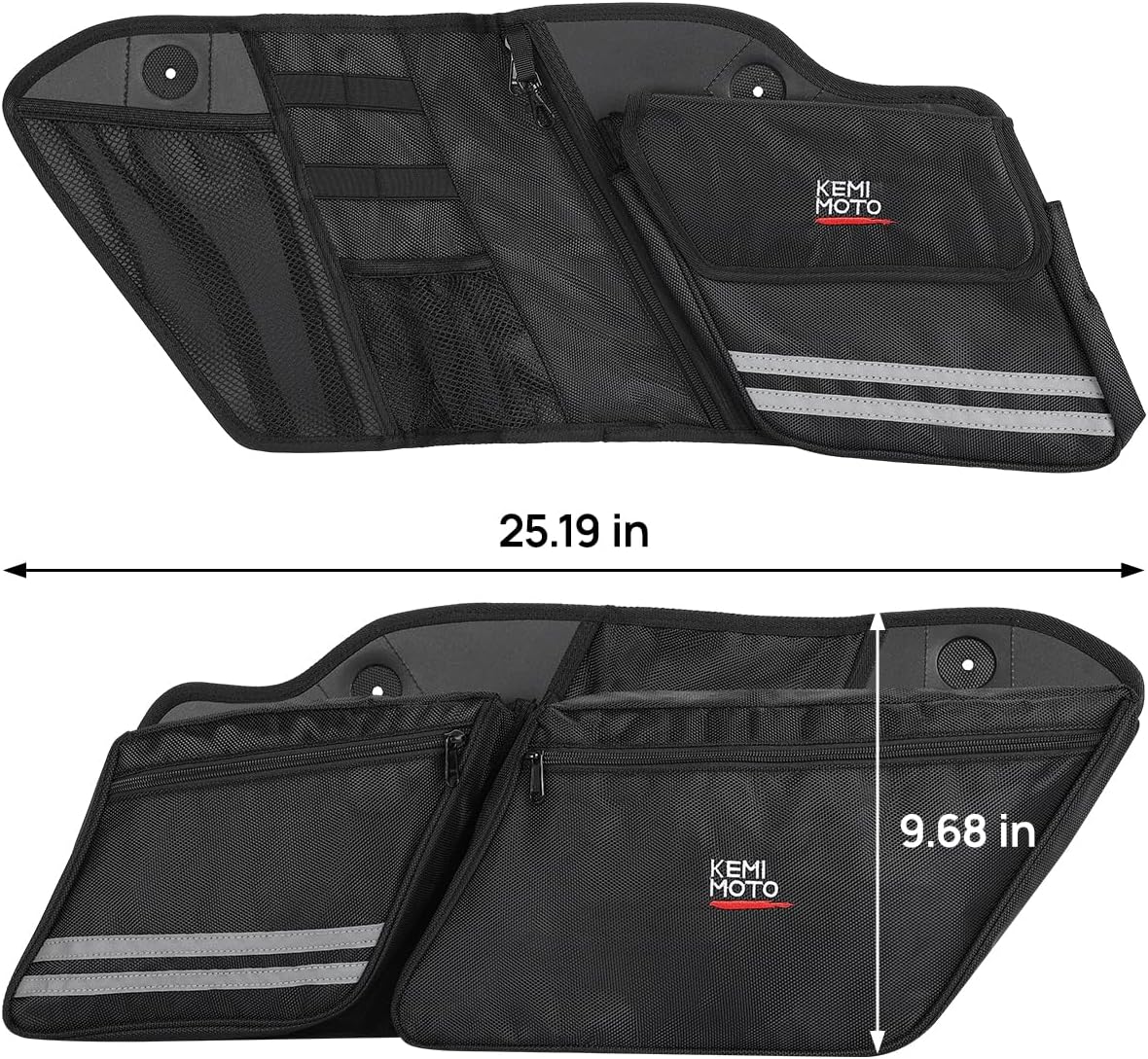 KEMIMOTO Motorcycle Saddlebag Organizers 2 Pack Compatible with Touring Models 2014-2024 2025 Street Glide Road King 2014-2023 Road Glide Black Saddle Bag Liners