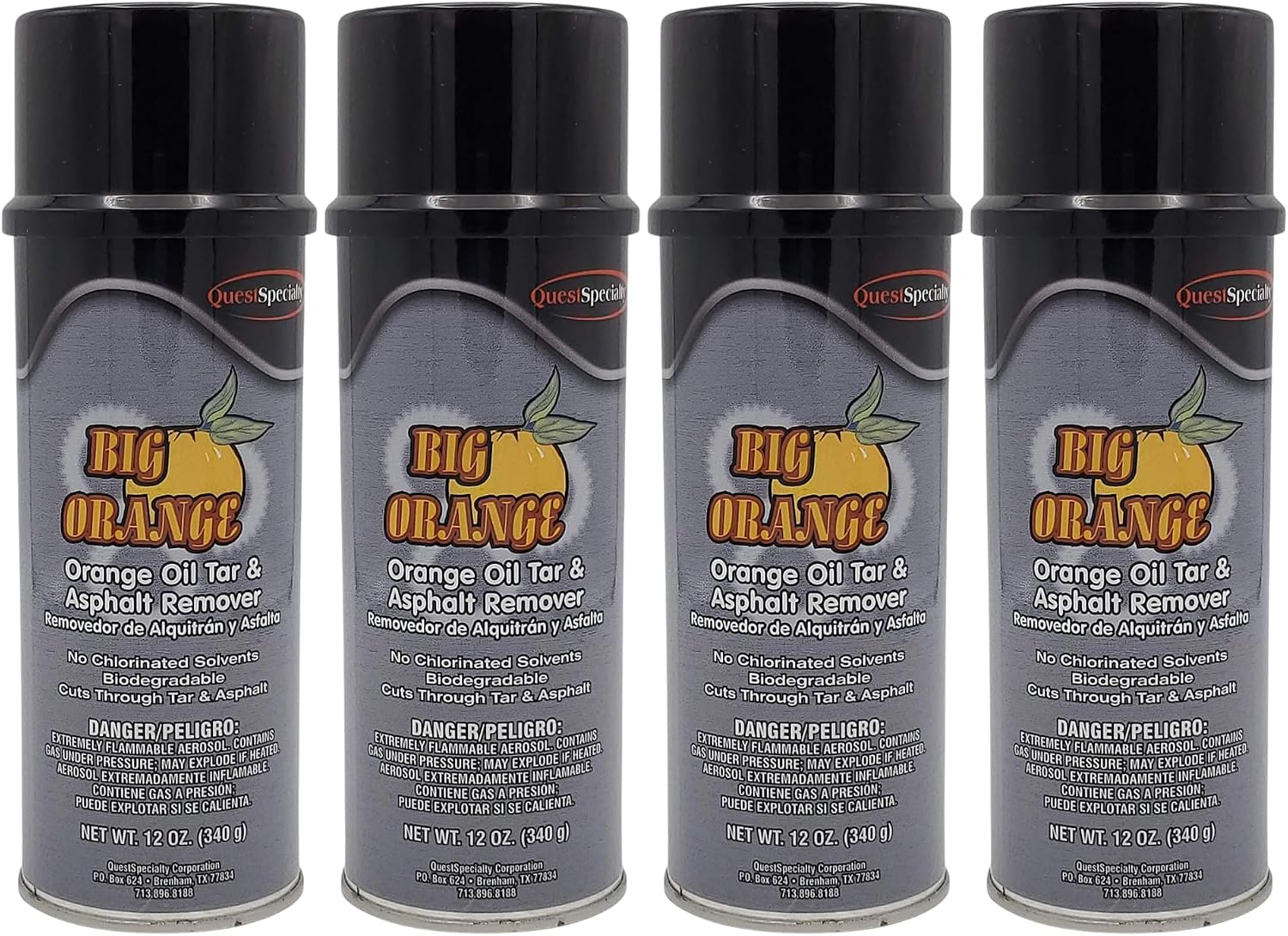 Quest Specialty 5060 BIG ORANGE Orange Oil Tar & Asphalt Remover, 16 oz Can, 4 Pack