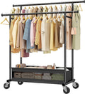 clothes rack 210 lbs double rods extra storage, main product view