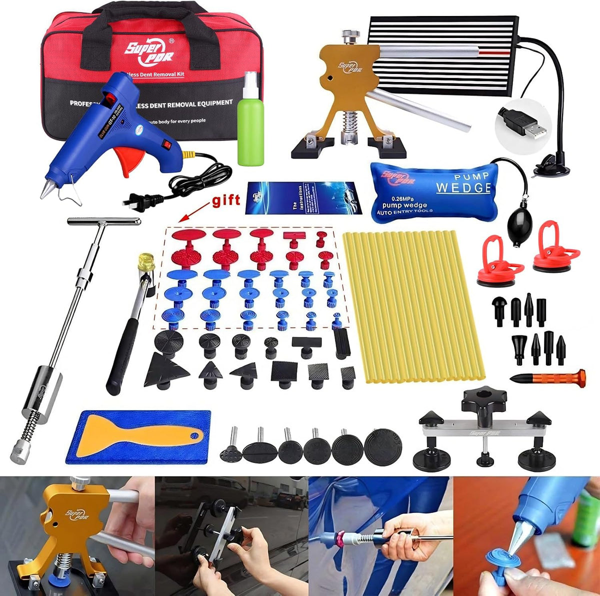 super pdr dent puller kit paintless dent repair, main product view