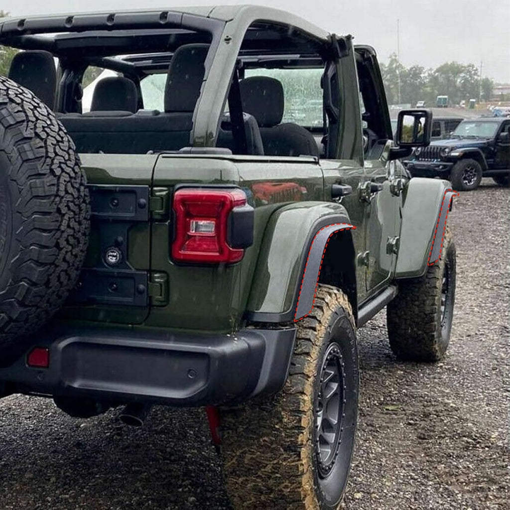 Front & Rear Fender Flares Extensions Set Fits 2018-2026 for Jeep Wrangler JL 4XE (Fit High Fender Flares)
