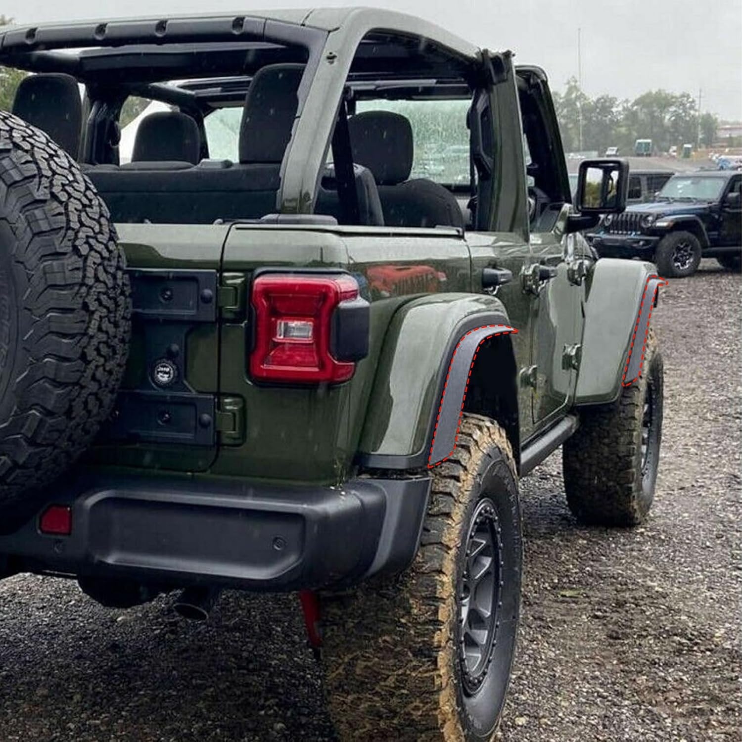 Front & Rear Fender Flares Extensions Set Fits 2018-2026 for Jeep Wrangler JL 4XE (Fit High Fender Flares)