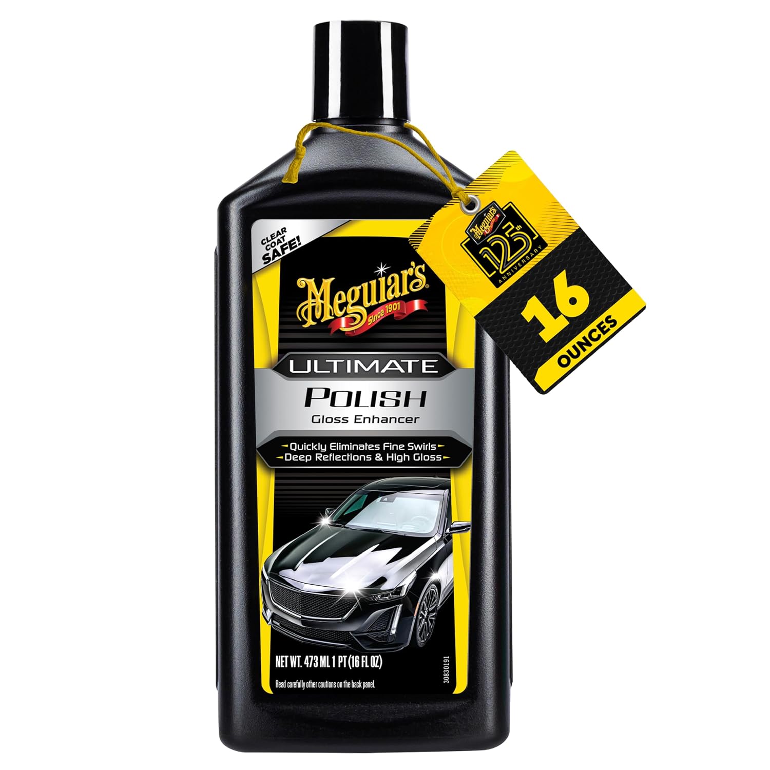 Meguiar’s Ultimate Polish – High-Gloss Polish for a Show Car Shine – Permanently Removes Light Swirls to Produce a Deep, Wet Reflection with a High Gloss Shine - Easy to Use, 16 Oz
