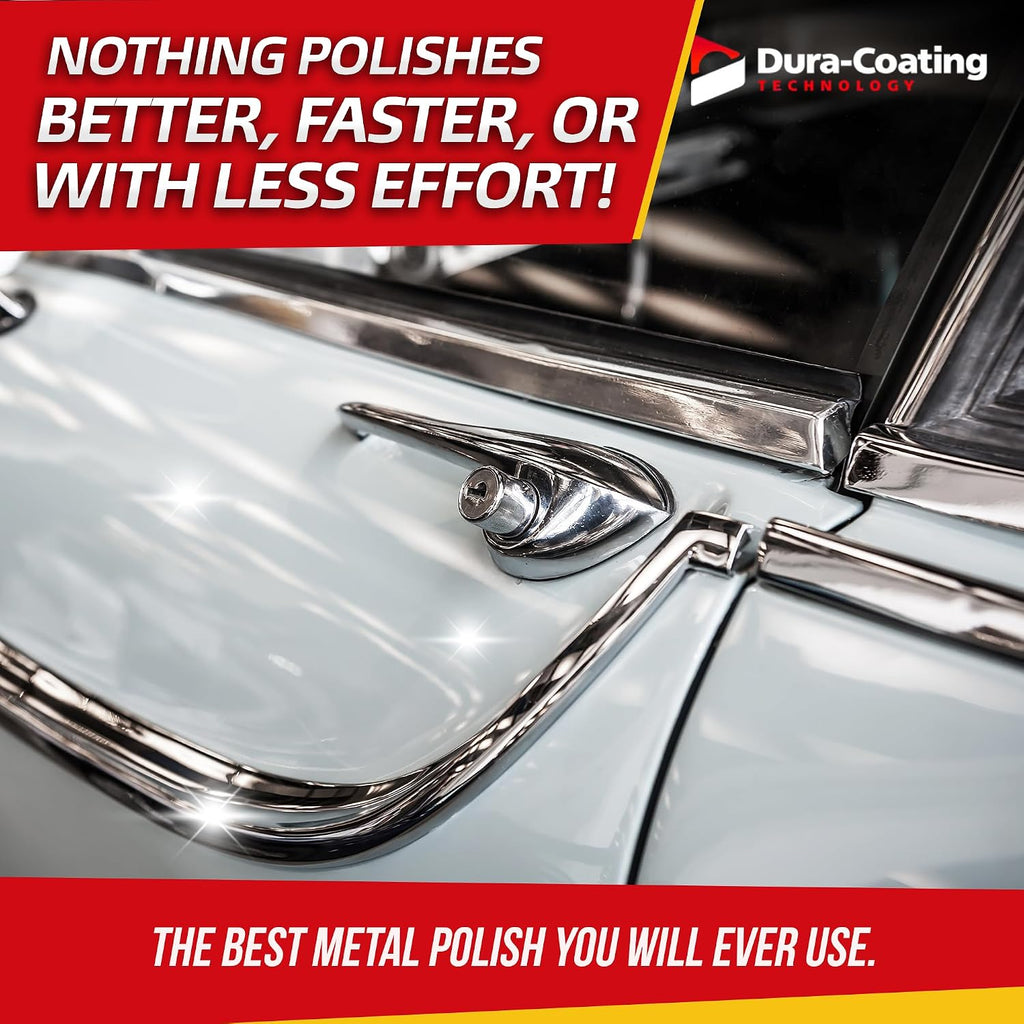 DURA-COATING TECHNOLOGY, Blue Premium Metal Polish - Perfect for Aluminum Wheels, Diamond Plate, Stainless Steel, Copper, Brass, & Nickel - 16oz Polish + 16oz Wheely Clean (Wheel and Tire Cleaner)