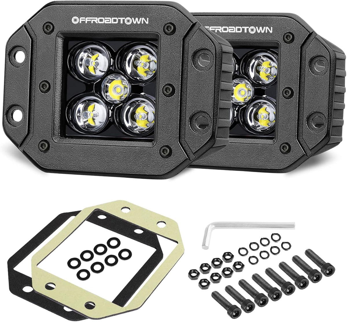 offroadtown 2pcs 100w 5 inch cree led pods, main product view