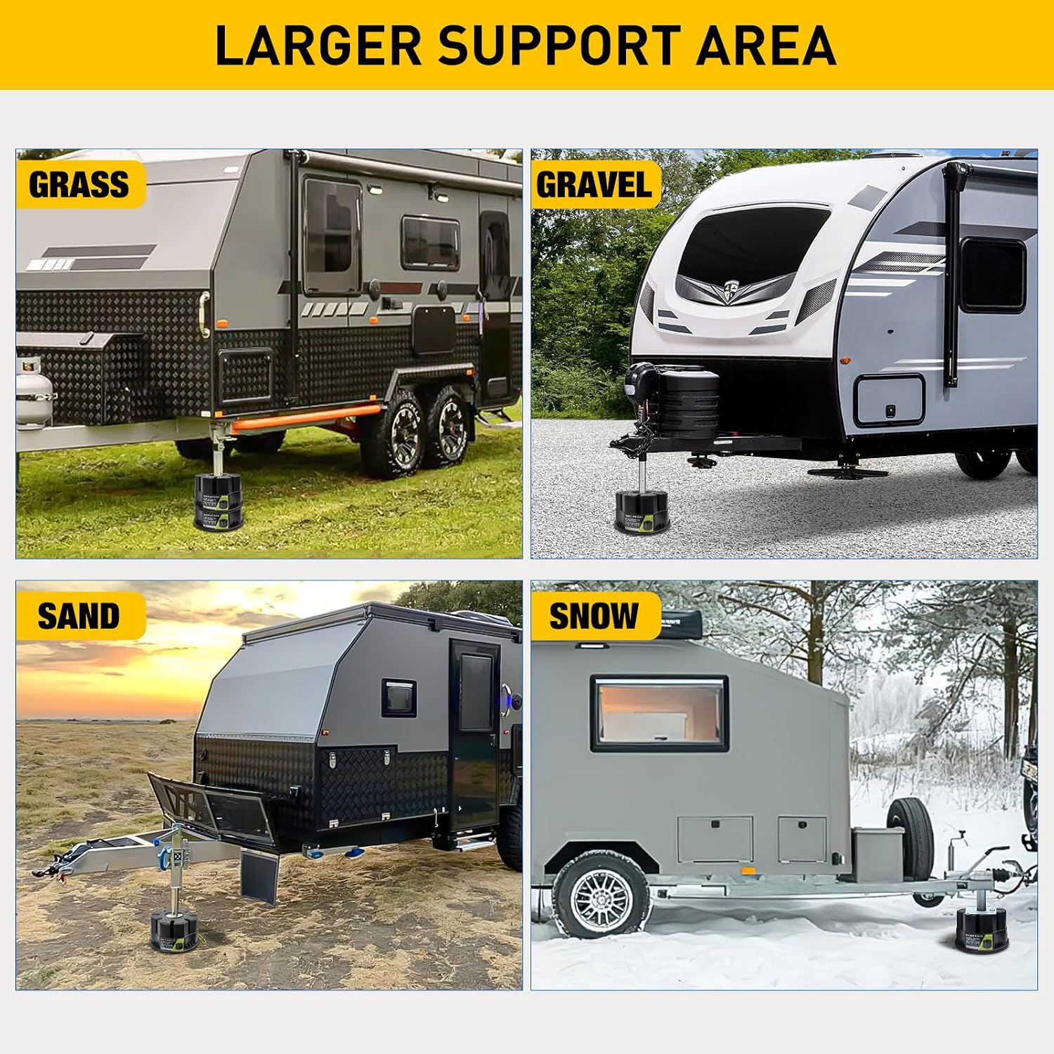 Trailer Jack Block - RV Leveling Blocks for Travel Trailers Wheels and Any Jack, 20,000 lbs RV Jack Blocks with Bag, Camper Universal Compatibility & Convenient Storage 1 Pack