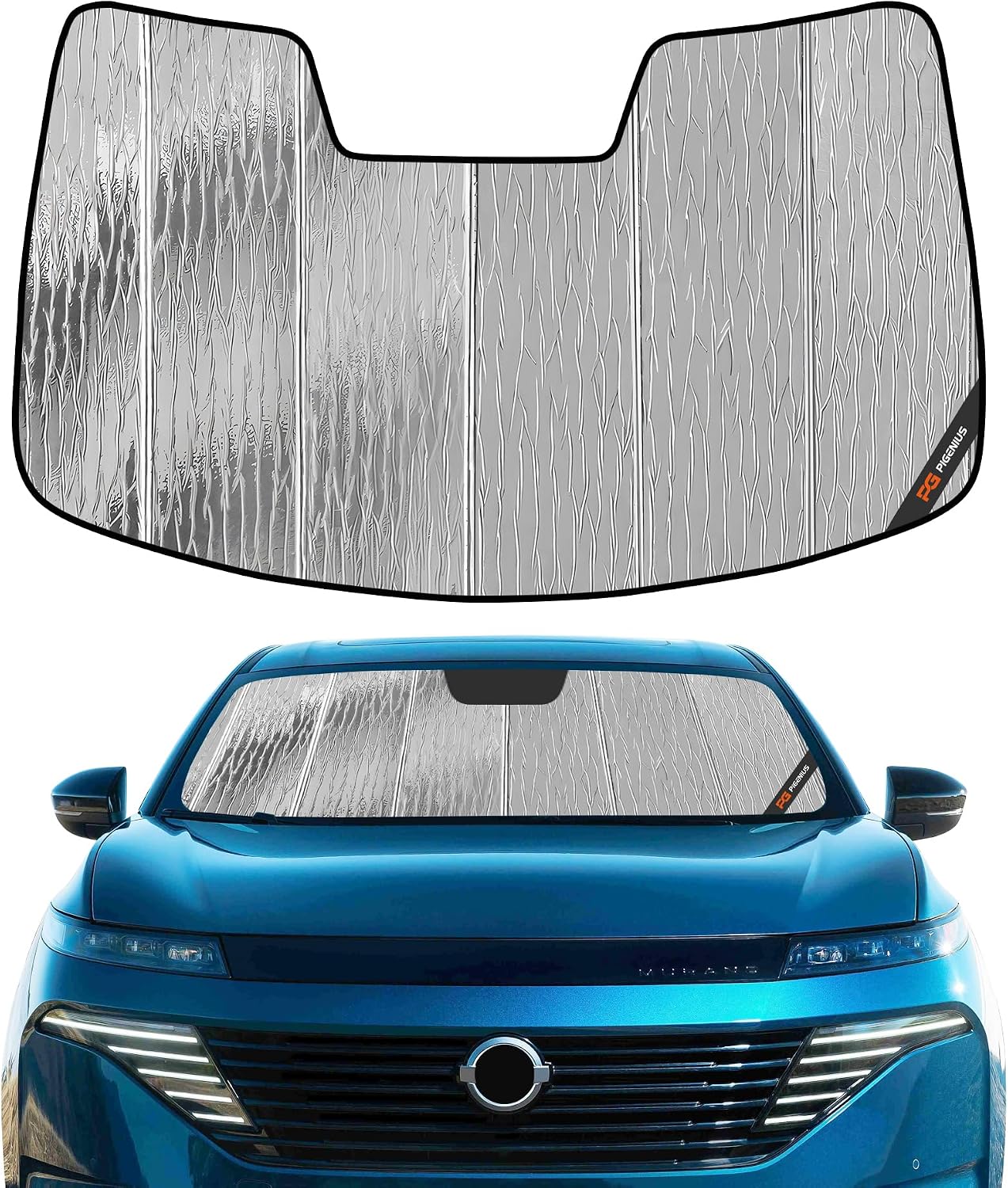 Pigenius Windshield Sun Shade for Nissan Murano 2025-2026, Reversible Silver/Black