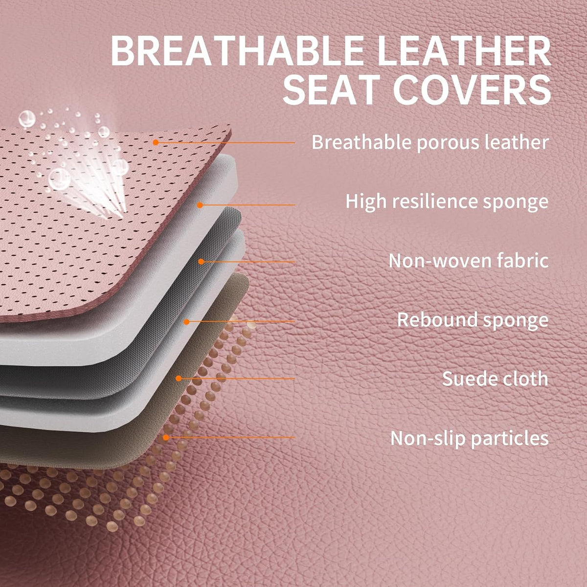 pink car seat covers full set universal 5-seater on a desk or shelf