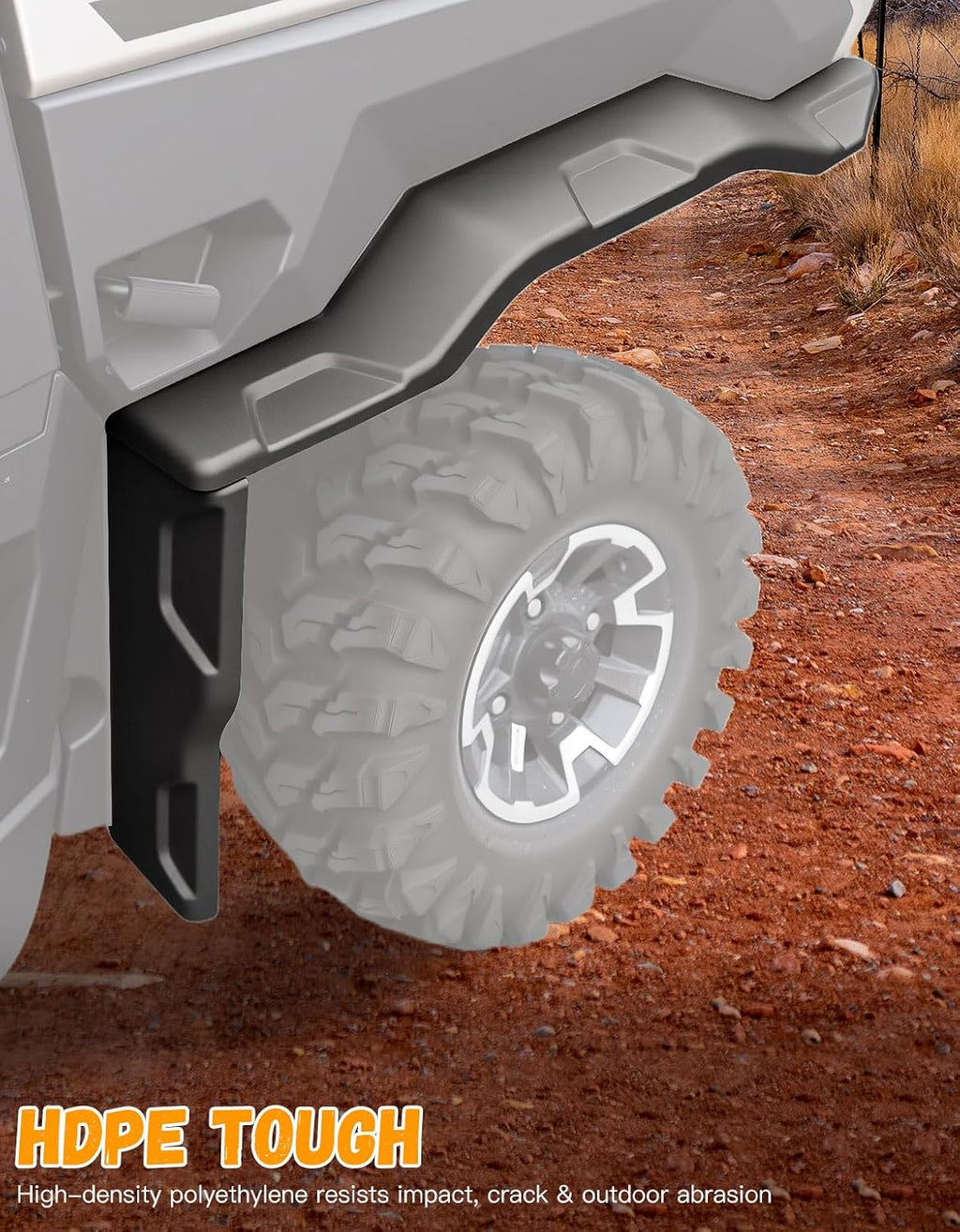 Fender Flare Extensions for Polaris Ranger XP 1000 Crew 2018-2026, Front and Rear UTV Mud Flaps, Heavy Duty Extended Mud Guards, Black HDPE, 8PCS