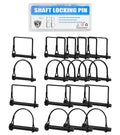 JEXTRA 20 Pcs Trailer Hitch Pins 1/4", 5/16", and 3/8" Diameter Black Electrophoresis Center Shaft Locking Pin for Agricultural Equipment, Trailer Couplings, Lawn Mowers, and Trucks