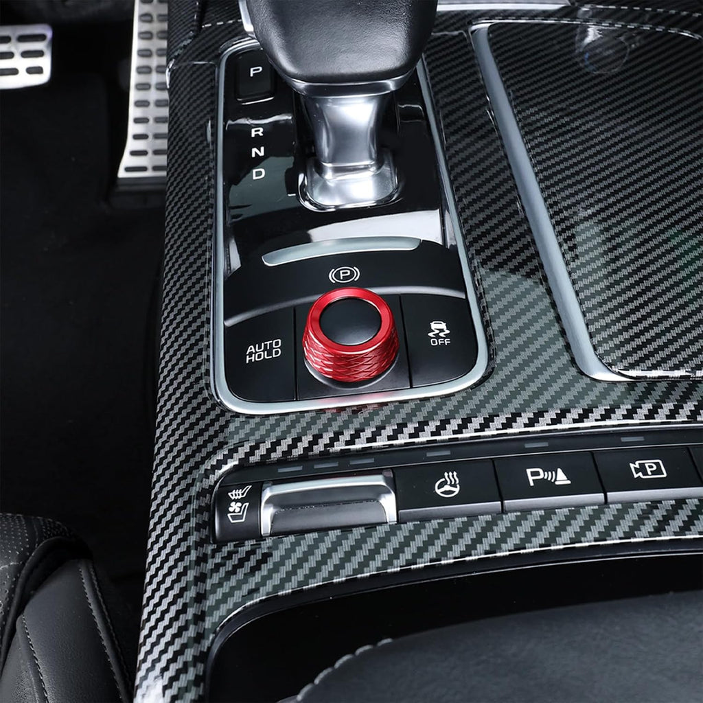 Premium Aluminum Alloy Drive Mode Knob Cover Compatible with Kia Stinger 2018-2023 Accessories, Scratch-Proof, Weighted Feel (Red)