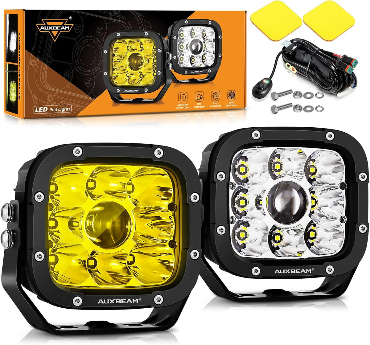 Auxbeam XP-Ultra Series 5 Inch LED Pod Lights 110W Hyper Spot Beam Cube Offroad